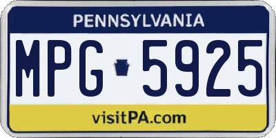 PA license plate MPG5925