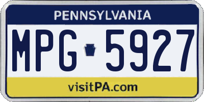 PA license plate MPG5927