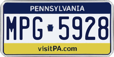 PA license plate MPG5928