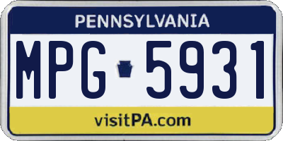 PA license plate MPG5931