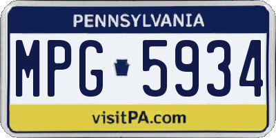 PA license plate MPG5934