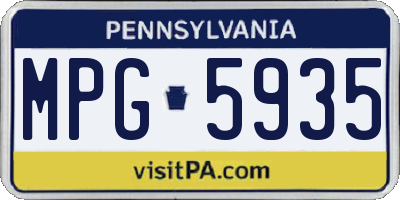 PA license plate MPG5935
