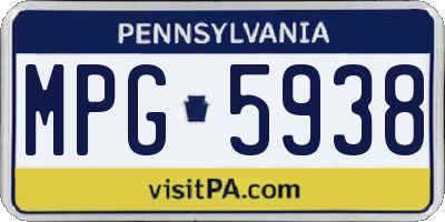 PA license plate MPG5938