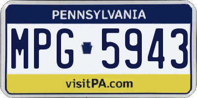 PA license plate MPG5943