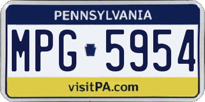 PA license plate MPG5954