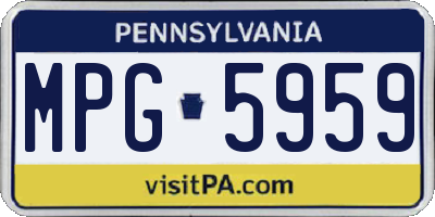 PA license plate MPG5959