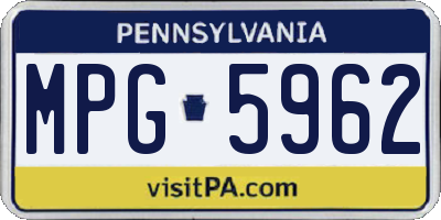 PA license plate MPG5962