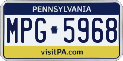 PA license plate MPG5968