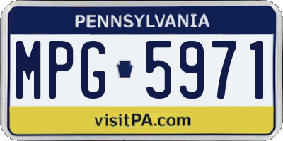 PA license plate MPG5971