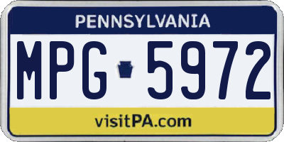 PA license plate MPG5972