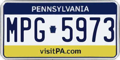 PA license plate MPG5973