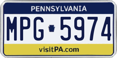 PA license plate MPG5974
