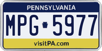 PA license plate MPG5977