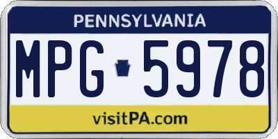 PA license plate MPG5978