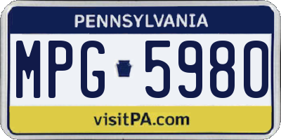 PA license plate MPG5980