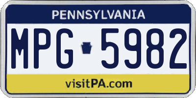 PA license plate MPG5982