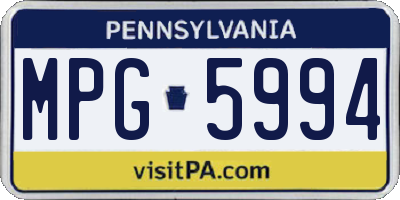 PA license plate MPG5994