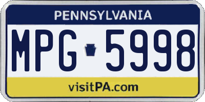 PA license plate MPG5998