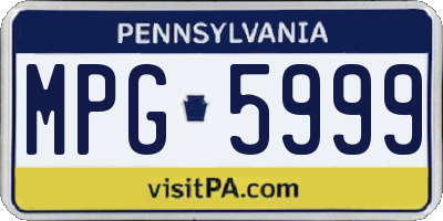 PA license plate MPG5999