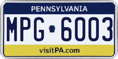 PA license plate MPG6003