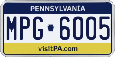 PA license plate MPG6005