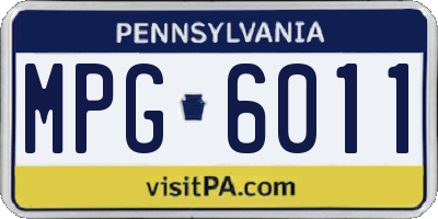 PA license plate MPG6011