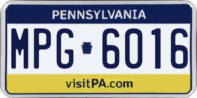 PA license plate MPG6016
