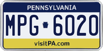 PA license plate MPG6020