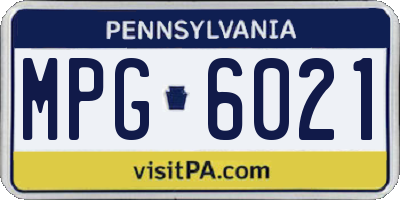PA license plate MPG6021
