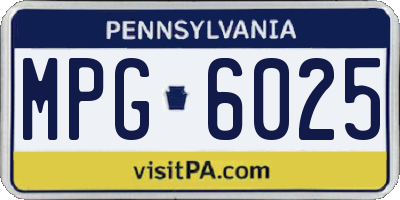 PA license plate MPG6025