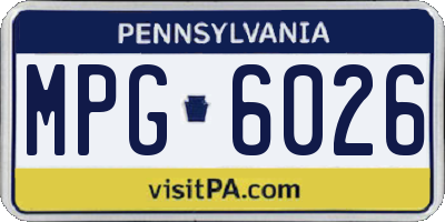 PA license plate MPG6026