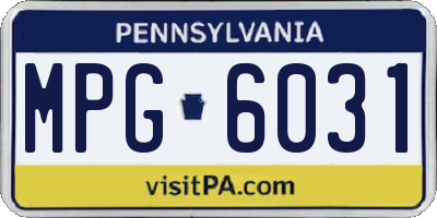 PA license plate MPG6031