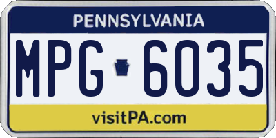 PA license plate MPG6035