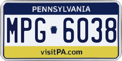 PA license plate MPG6038