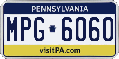 PA license plate MPG6060