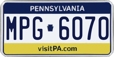 PA license plate MPG6070