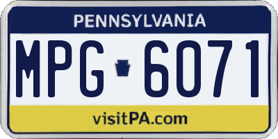 PA license plate MPG6071