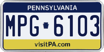 PA license plate MPG6103