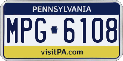 PA license plate MPG6108
