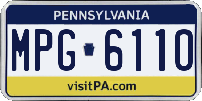 PA license plate MPG6110