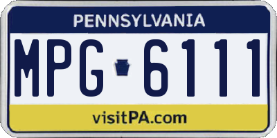 PA license plate MPG6111