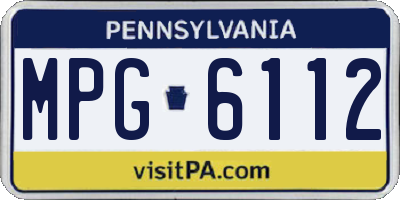 PA license plate MPG6112