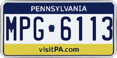 PA license plate MPG6113
