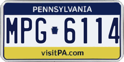 PA license plate MPG6114