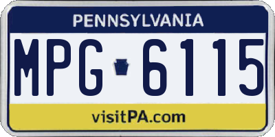 PA license plate MPG6115