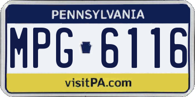 PA license plate MPG6116