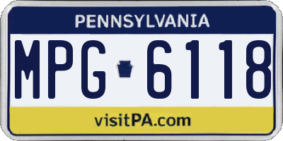 PA license plate MPG6118