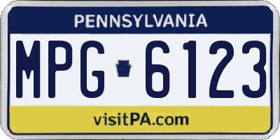 PA license plate MPG6123