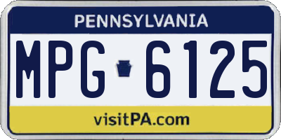 PA license plate MPG6125