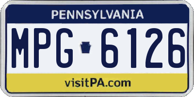 PA license plate MPG6126